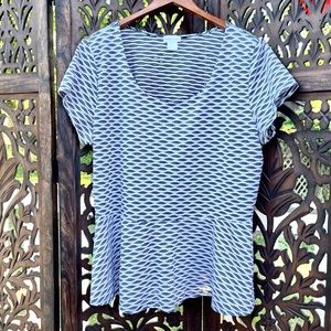 Wet Seal Black and White Peplum Top